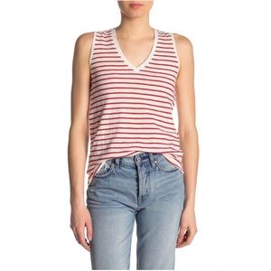 Madewell Theresa V-Neck Striped Tank Top